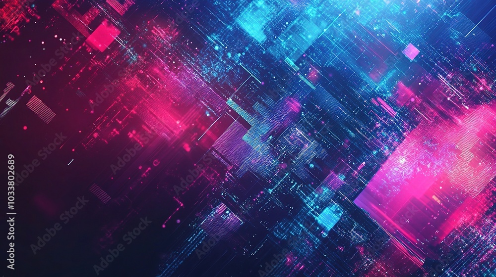 Poster abstract digital background with vibrant colors and patterns