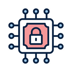 Grab this creative icon of secure processor in modern style