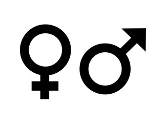 male and female vector symbols on white background. man and woman icon