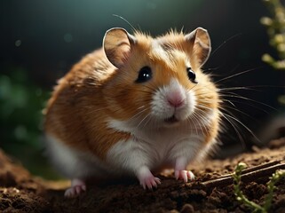 A Fluffy Hamster with Round Eyes