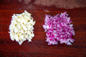 The classic dynamic duo of seasoning, chopped onion and garlic