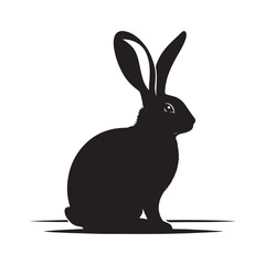 Shadow Silhouette of a Rabbit on a Clean White Illustration.