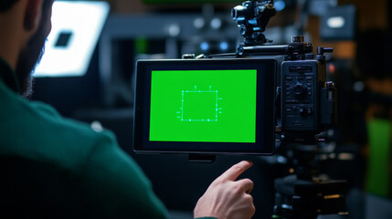 A developer using a green screen tablet, actively updating an artificial intelligence machine learning algorithm. The screen displays binary code scripts, highlighting the technical work involved in p