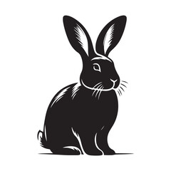 Obraz premium Shadow Silhouette of a Rabbit on a Clean White Illustration.