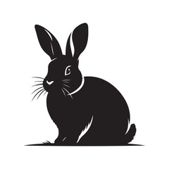 Shadow Silhouette of a Rabbit on a Clean White Illustration.
