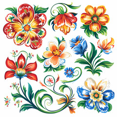 Set Flowers decorative vector image