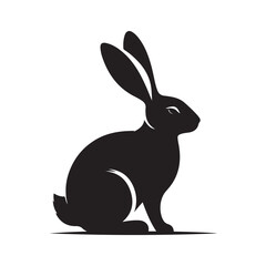 Rabbit Shadow Silhouette on White Illustration.