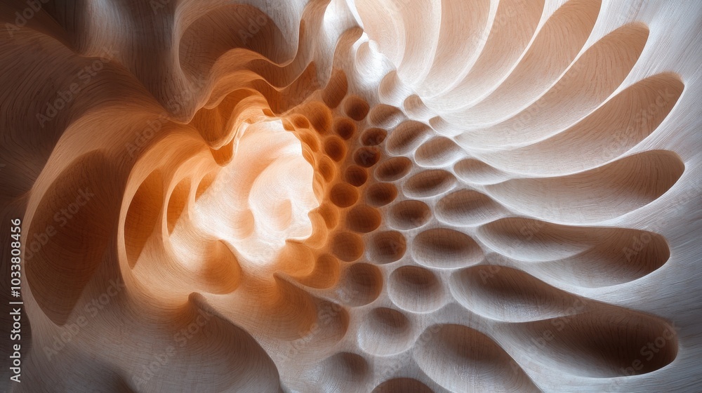 Poster exploring the enchanting swirls and patterns of light in a stunning abstract design resembling an en