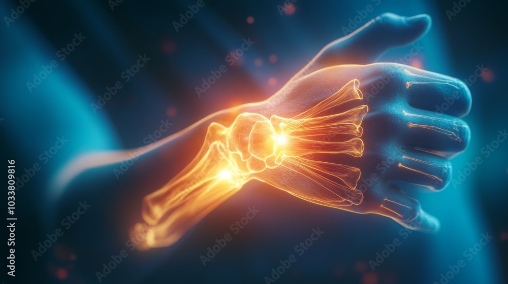 Poster A stunning visual representation of the human wrist, showcasing the intricate bones and joint structure