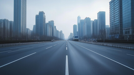Fototapeta premium Mass Bankruptcies in China’s Real Estate Sector, Highlighted by Empty Office Buildings and Shuttered Businesses Amid Economic Collapse