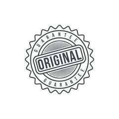 Original guarantee stamp sign vector design
