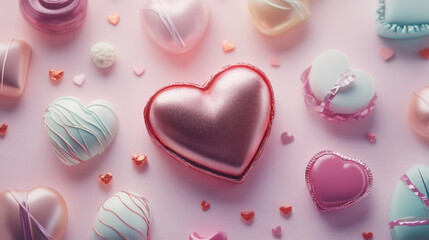 A "Happy Valentine's Day" banner featuring hearts crafted from plasticine.



