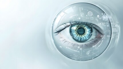 Human Eye with Futuristic Technology Overlay