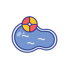 Swimming Pool vector icon stock illustration