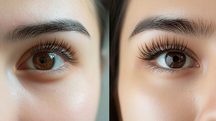 Fototapeta premium Eyelash Extensions Before and After
