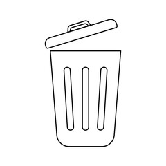 Trash icon in line style. Delete icon, modern vector trash can symbol isolated on white background. Linear pictogram pack. line icon for web apps and mobile concept