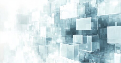  glass transparent blue cubes on light background, business background, cosmetic perfume background