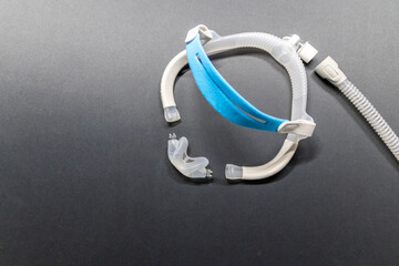 CPAP nose mask or CPAP nose mask headgear for cpap machine against obstructive sleep apnea helps patients as respirator mask headgear clip for breathing therapy snoring sleep disorder better sleeping