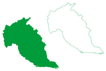 Marilandia municipality (Espírito Santo state, Municipalities of Brazil, Federative Republic of Brazil) map vector illustration, scribble sketch Marilândia map