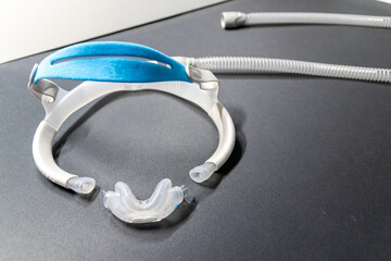 CPAP nose mask or CPAP nose mask headgear for cpap machine against obstructive sleep apnea helps patients as respirator mask headgear clip for breathing therapy snoring sleep disorder better sleeping