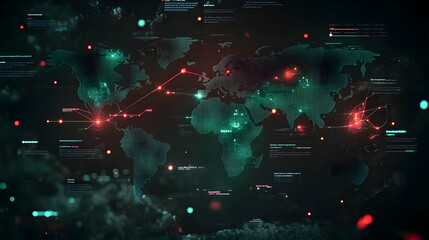 Obraz premium Dark Background with Glowing Data Visualization