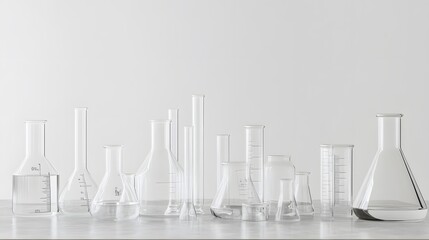 A Collection of Glass Beakers and Flasks for Laboratory Experiments