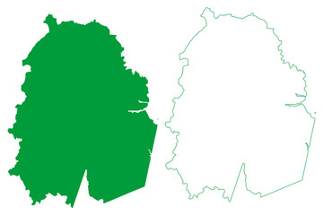 Rio Bananal municipality (Espírito Santo state, Municipalities of Brazil, Federative Republic of Brazil) map vector illustration, scribble sketch Rio Bananal map