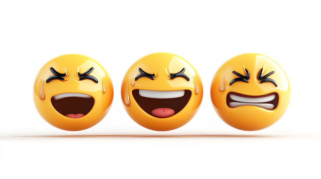 Laughing crying or face with tears of joy three dimensional emoji