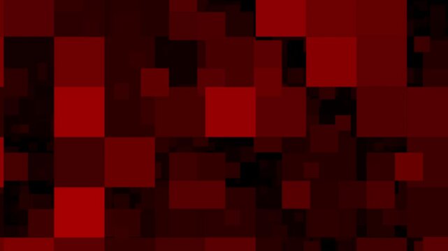 A field of RED cubic shapes arranged in a grid pattern, creating a minimalist and geometric abstract background 4k animated.