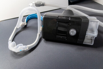 CPAP mask with nose mask or nose mask headgear cpap machine against obstructive sleep apnea helps patients as respirator mask headgear clip for breathing therapy snoring sleep disorder better sleeping