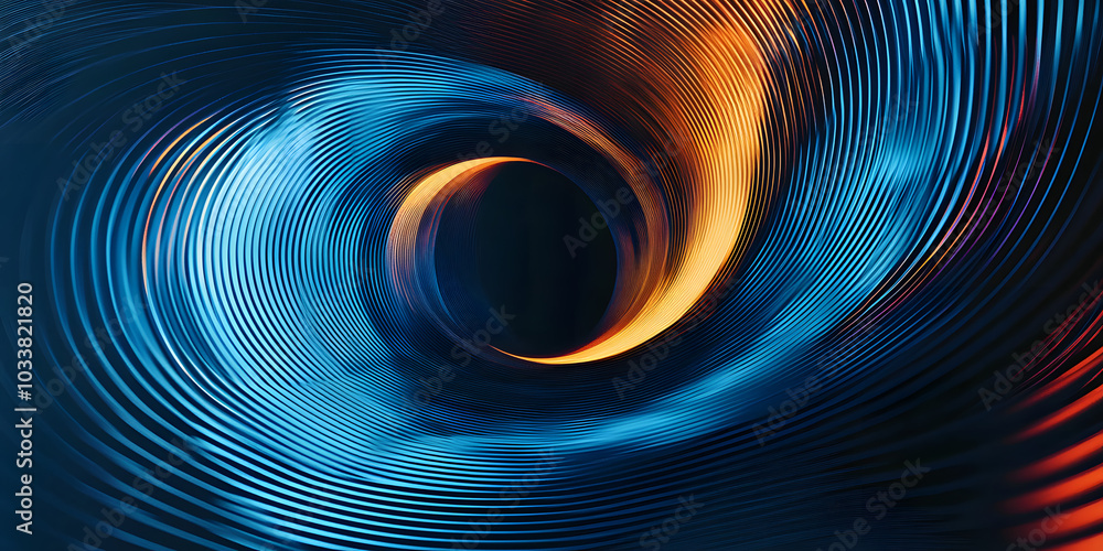 Poster futuristic abstract background. glowing circle lines design. swirl circular lines element. future te