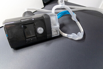 CPAP mask with nose mask or nose mask headgear cpap machine against obstructive sleep apnea helps...