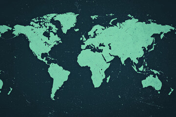 Fototapeta premium Global map overlay with renewable energy icons representing sustainable trade