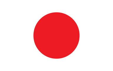 The flag of Japan. Flag icon. Standard color. Standard size. A rectangular flag. Computer illustration. Digital illustration. Vector illustration.
