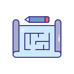 House Blueprint vector icon stock illustration