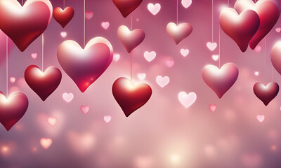 valentine background with hearts. pink hearts background with text space. happy valentine day. love month