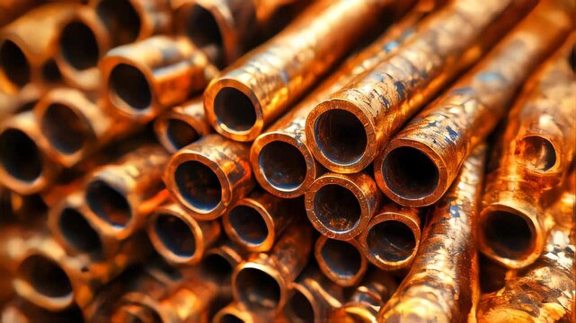 Rusty metal pipes stacked together, showcasing an aged, worn texture