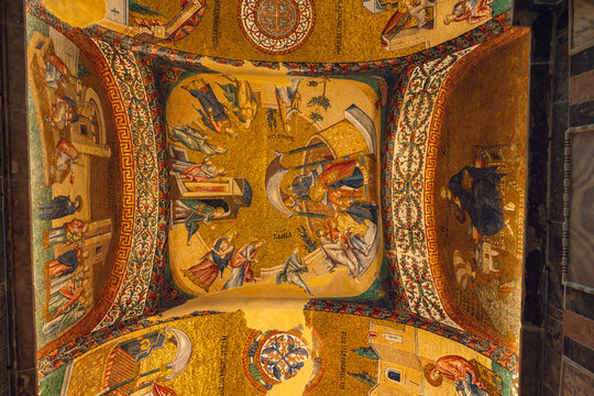 Chora Church aka Kariye Mosque interior view. Byzantine churchs in Istanbul