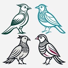 a bird line art vector illustration