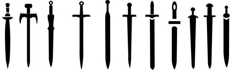 medieval swords. Design element for poster, card, banner, emblem, sign. Vector illustration
