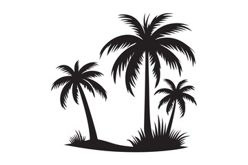 Palm Tree Vector Illustration on White Background.
