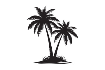 Palm Tree Vector Illustration on White Background.