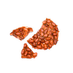 fried peanuts, bake peanuts, thai fried peanut cookies on white background