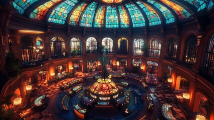 Obraz premium Casino interior 3D render with intricate design and lighting
