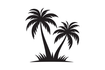 Palm Tree Graphic Vector Design on White Background.