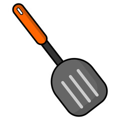 Spatula icon with flat style
