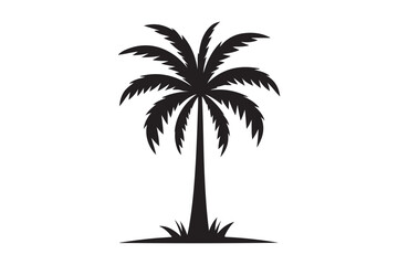 White Background Palm Tree Vector.