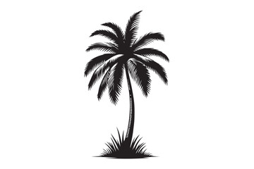 Basic Palm Tree Design - Vector Illustration with White Background.