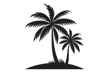 Palm Tree Vector Illustration on Clean White Background.