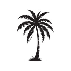 Simple Palm Tree Vector Graphic with White Background Design.